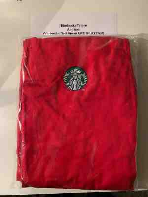 Starbucks Coffee Barista Red Apron Holiday Seasonal Authentic TWO(2) SEALED NEW - Sold on eBay Dec, 13th 2019 for $25.10