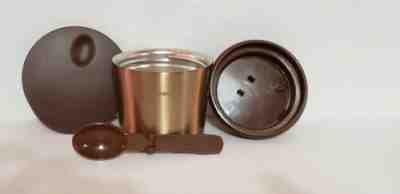 Rare Starbucks Coffee 10 oz. Stainless Steel Travel Container Double Lid Spoon   - Sold on eBay Dec, 13th 2019 for $21.91
