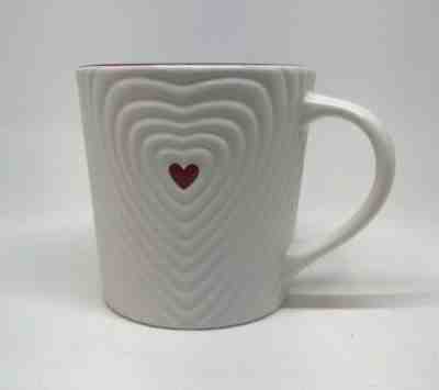 Starbucks Mug 2008 White With Red Heart Valentine Coffee Large 16 oz NEW Texture - Sold on eBay Dec, 13th 2019 for $15.99