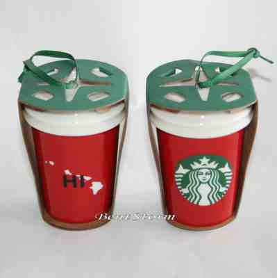 2016 Starbucks HAWAII State Mermaid Christmas Tree Tumbler Holiday Ornament 2 OZ - Sold on eBay Dec, 13th 2019 for $24.95