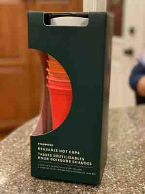 Starbucks 2019 Fall Winter Holiday Christmas REUSABLE HOT CUPS 6 pack New - Sold on eBay Dec, 13th 2019 for $18.35