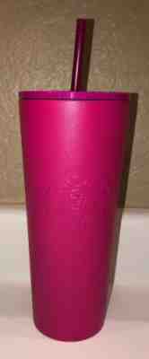 Starbucks Hot Pink Fuchsia 24 Oz Stainless Steel Tumbler Rare Size - Sold on eBay Dec, 15th 2019 for $15.50