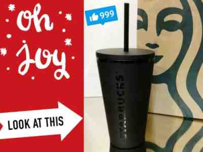 Starbucks Matte Black Cold Cup Tumbler RARE 2019 Grande Black FAST SHIPPING! - Sold on eBay Dec, 15th 2019 for $24.99