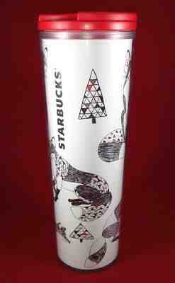 Starbucks Holiday Trees & Fox 16 oz Acrylic Travel Tumbler 2017 RARE! - Sold on eBay Dec, 15th 2019 for $20.13