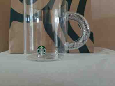 Starbucks Christmas Mug Glitter Handle Glass Mug Holiday Cup 2019 Starbucks New - Sold on eBay Dec, 15th 2019 for $28.88