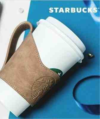 Starbucks LEATHER Cup HOLDER / HANDLE Siren Logo  NEW!!!!  US SELLER - Sold on eBay Dec, 15th 2019 for $35.00