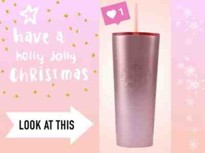 2019 Starbucks Rose Gold Glitter Stainless Steel Cold Cup Tumbler 24oz Venti  - Sold on eBay Dec, 15th 2019 for $20.50