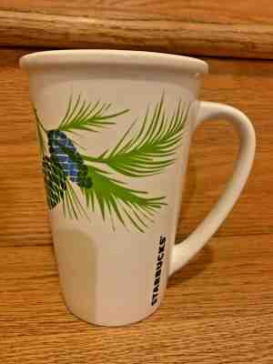 Starbucks 2011 Tall 21 Oz White with Pine Cones & Branches Coffee Mug  - Sold on eBay Dec, 15th 2019 for $19.99