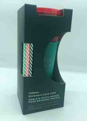 Starbucks 2019 Holiday Christmas Reusable Cold Cups Lids & Straws 24oz 5 Pack - Sold on eBay Dec, 15th 2019 for $20.79