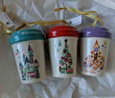 Disneyland Disney Parks 2019 Starbucks Travel Holiday Christmas 3 Ornament Set  - Sold on eBay Dec, 15th 2019 for $60.00