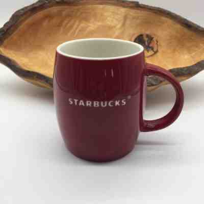Starbucks Coffee 2011 Red Barrel White Etched Logo 14oz Collectible Mug Cup - Sold on eBay Dec, 15th 2019 for $15.75
