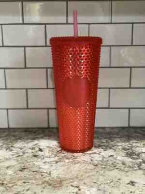 NEW STARBUCKS Neon Pink Studded Cold Cup Tumbler WINTER HOLIDAY 2019 24 oz - Sold on eBay Dec, 15th 2019 for $45.00