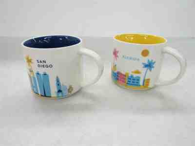 Starbucks You Are Here Florida 2014 & San Diego California 2015 14oz Mugs - Sold on eBay Dec, 15th 2019 for $15.00