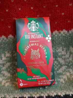 Brand New Starbucks VIA® Christmas Blend ??Vintage 2019 - 1 Box - 12 Packets - Sold on eBay Dec, 15th 2019 for $19.00