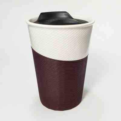 Starbucks Coffee 2014 Ready Brew Rubber Ribbed Grip Tumbler Travel Mug Cup 8 oz - Sold on eBay Dec, 15th 2019 for $24.95