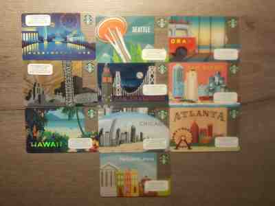 Starbucks card set Chicago San Francisco Washington Atlanta Philadelphia 2014 - Sold on eBay Dec, 15th 2019 for $29.99