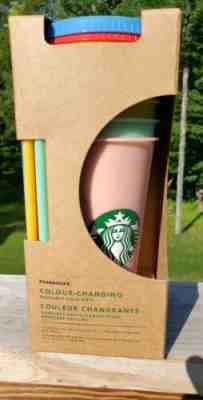  Starbucks Color Changing Cold Cups Rare Reusable Tumbler Cups With Straws - Sold on eBay Dec, 15th 2019 for $84.95