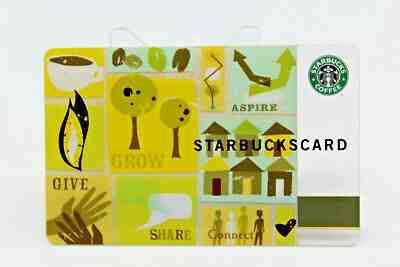 Starbucks Coffee 2006 Gift Card Aspire Give Grow Share Connect Zero Balance  - Sold on eBay Dec, 15th 2019 for $53.99