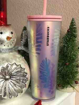 New Limited Edition Starbucks 2019 Venti Pink Leave Cold Cup Tumbler for Holiday - Sold on eBay Dec, 15th 2019 for $19.00