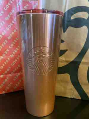 Starbucks 2019 ROSE GOLD PINK tumbler 24oz Christmas Limited ?????????????? - Sold on eBay Dec, 15th 2019 for $25.00