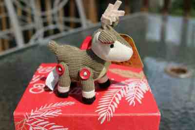 STARBUCKS 2008 CORDUROY MINI FABRIC DEER ORNAMENT - Sold on eBay Dec, 14th 2019 for $30.00