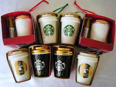 LAST LOT! 8 NEW Starbucks PIKE PLACE, Create Own, NYC, Logo, Christmas ORNAMENTS - Sold on eBay Dec, 17th 2019 for $99.90