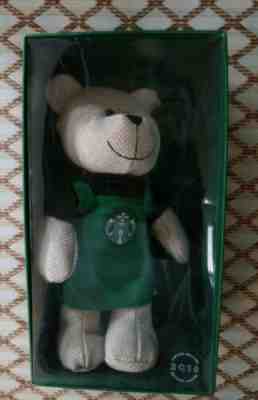 Starbucks Bearista Collection Bear 2016 Limited Edition GREEN Apron Barista - Sold on eBay Dec, 16th 2019 for $24.99