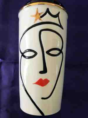Starbucks 2015 Siren Anniversary Face Lips Ceramic Travel Tumbler Mug 10 oz EUC - Sold on eBay Dec, 16th 2019 for $29.99