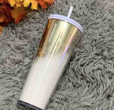 Starbucks 2019 Mirror Glitter Gold Cold Cup 24oz Tumbler - Sold on eBay Dec, 16th 2019 for $35.00