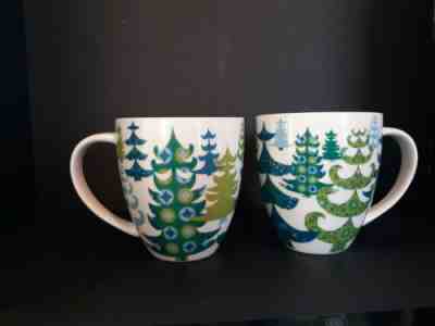 Starbucks Christmas Trees Winter Tree Mug Blue Turquoise Lime *Set of 2* - Sold on eBay Dec, 16th 2019 for $17.00
