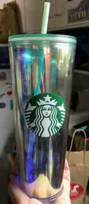 STARBUCKS NEW IRIDESCENT RAINBOW SIREN SCALES MERMAID 24OZ TUMBLER AMAZING - Sold on eBay Dec, 16th 2019 for $39.99