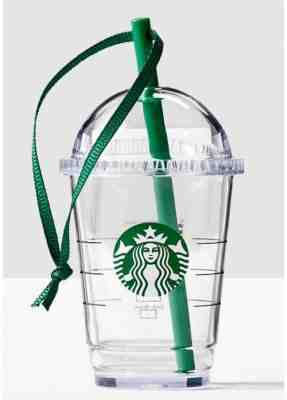 STARBUCKS FRAPPUCCINO COLD TO-GO CUP TUMBLER 2016 CHRISTMAS TREE ORNAMENT NEW - Sold on eBay Dec, 16th 2019 for $19.87