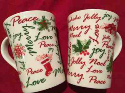 Starbucks Christmas Holiday collection Coffee Mug Tea Cup 2007 Set of 2 - Sold on eBay Dec, 16th 2019 for $19.50