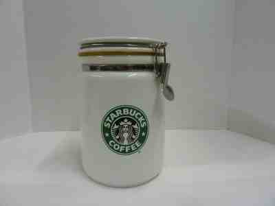 Starbucks Coffee 8" Round Latchable White Ceramic Canister / Jar Bee House  - Sold on eBay Dec, 16th 2019 for $28.95
