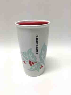 Starbucks 2018 Ceramic Holiday Mint Holly Berry Travel Tumbler NEW Free Ship - Sold on eBay Dec, 16th 2019 for $28.99