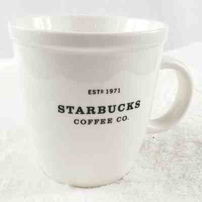 STARBUCKS 2001 Barista Abbey White 18 oz  Est 1971 Oversized Coffee Tea Mug Cup - Sold on eBay Dec, 16th 2019 for $19.99