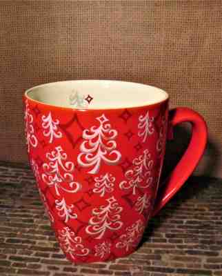 2004 Starbucks Barista HOLIDAY MUG ~ Red / White Christmas Trees ~ 16oz. - Sold on eBay Dec, 16th 2019 for $24.99