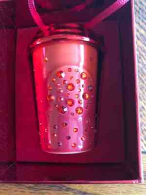 2015 STARBUCKS RED SWAROVSKI ORNAMENT NIB - Sold on eBay Dec, 16th 2019 for $35.00