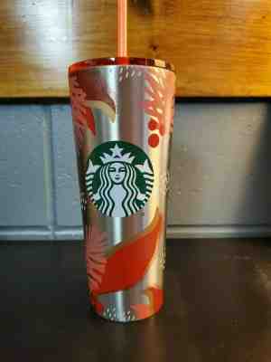 Starbucks Holiday 2019 Stainless Steel Holly Cold Tumbler 24oz. SKU 011107323 - Sold on eBay Dec, 16th 2019 for $28.00