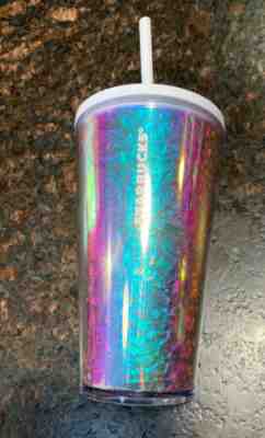 NEW HOLIDAY CHRISTMAS 2019 Starbucks tumbler Crinkle Hologram 16 Oz - Sold on eBay Dec, 16th 2019 for $31.49