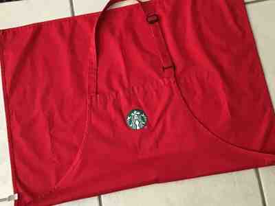 Starbucks Coffee Barista Red Apron Holiday Seasonal Authentic Used No Stains - Sold on eBay Dec, 16th 2019 for $29.50