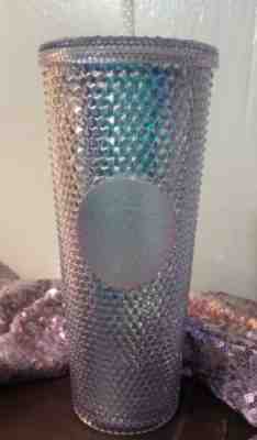 NEW STARBUCKS 2019 WINTER PLATINUM IRIDESCENT STUDDED Cold Cup Tumbler Brand New - Sold on eBay Dec, 16th 2019 for $33.99