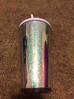 New With Tag Starbucks Holiday Rainbow Hologram Drink Cup 16oz - Sold on eBay Dec, 16th 2019 for $25.00