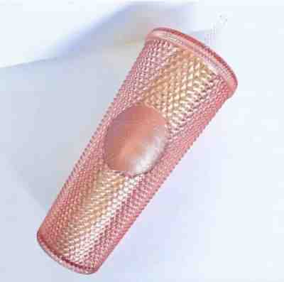 New Starbucks Rose Gold Pink Radiant Iridescent Sparkling Jeweled 24oz Tumbler - Sold on eBay Dec, 16th 2019 for $54.98