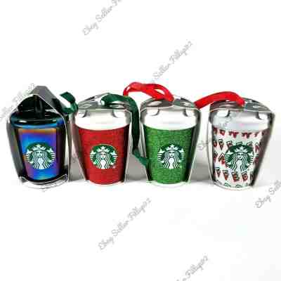 Starbucks 2019 Coffee Cup Christmas Ornaments Holiday Set 4 Ceramic Tumbler - Sold on eBay Dec, 16th 2019 for $43.00