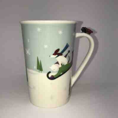 Starbucks 2011 Holiday Mug Ice Skating Kids Dog Sled Red Airplane on Handle NEW - Sold on eBay Dec, 16th 2019 for $19.99