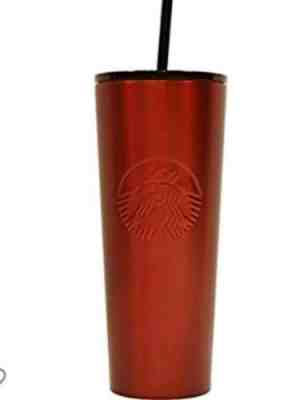 NWT Starbucks 2018 Holiday Crimson Red Stainless Steel Cold Cup Tumbler 24 oz - Sold on eBay Dec, 16th 2019 for $49.00