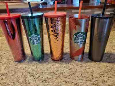 5 Starbucks 2019 Christmas Tumblers Awesome Deal!! - Sold on eBay Dec, 16th 2019 for $70.95