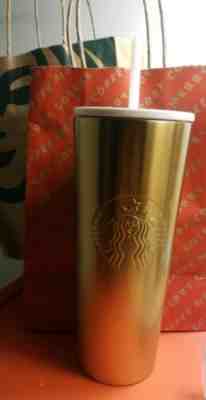 Starbucks Holiday 2019 Gold Glitter Sparkly Ombre Tumbler Stainless 24oz Venti - Sold on eBay Dec, 16th 2019 for $29.99