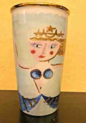 Starbucks 2014 Illustrated Siren Mermaid Ceramic Tumbler Travel Mug 12 oz.  - Sold on eBay Dec, 16th 2019 for $25.00